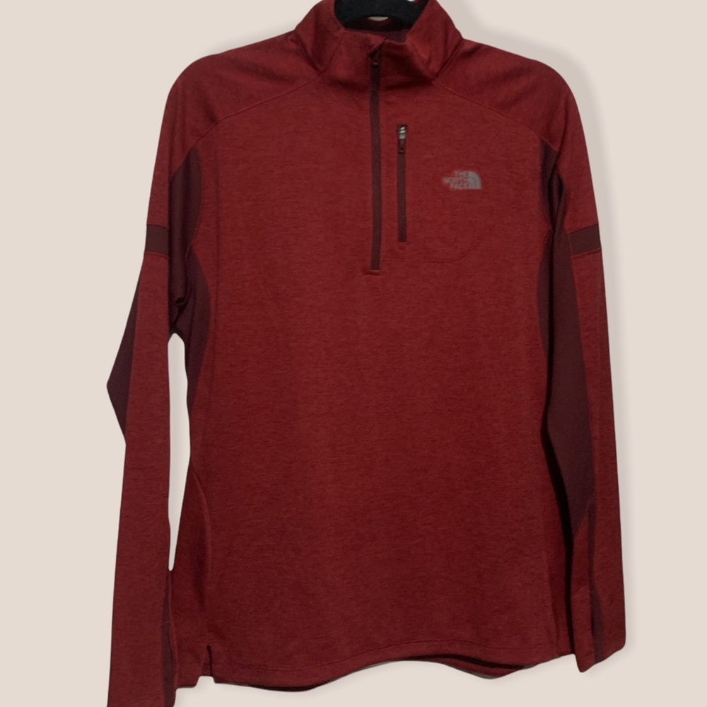The north face 1/4 zip red pullover